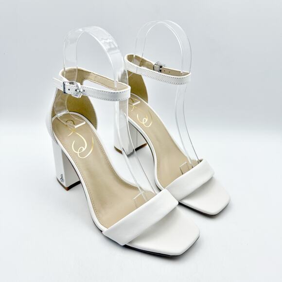 Sam Edelman Womens Daniella Heel US 8 Wide EU 38.5 White Leather NIB - Picture 5 of 12